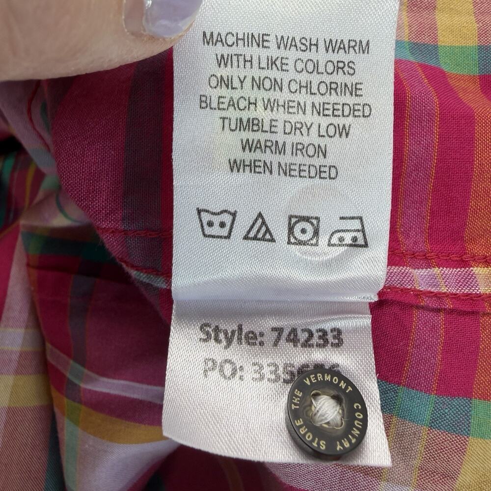 Ellen Orton Plaid Shirt Dress Pink M 74233 Preppy Prep Coastal Beach Colorful - Picture 12 of 13